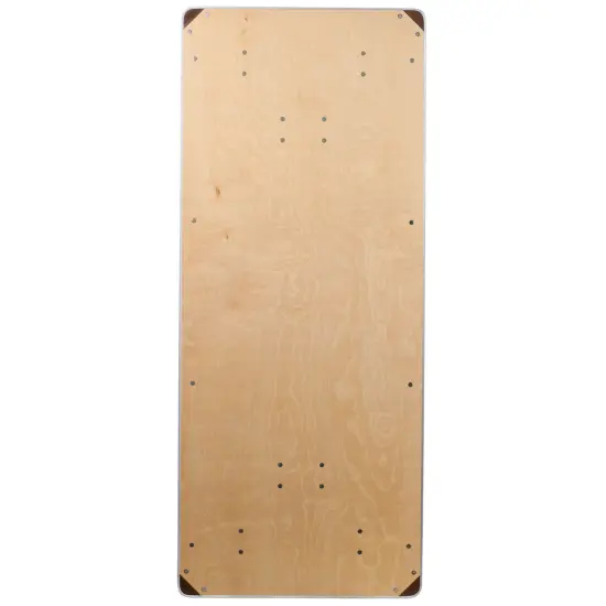 Emma and Oliver 6-Foot Rectangular HEAVY DUTY Birchwood Folding Banquet Table with METAL Edges and Protective Corner Guards Natural {5}