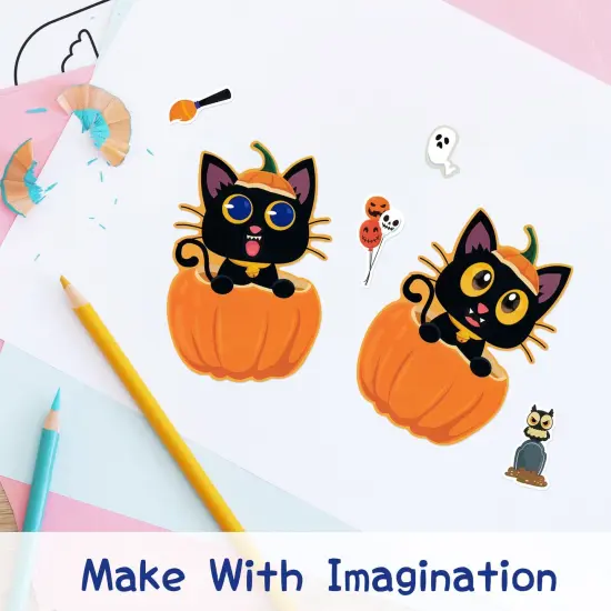Wrapables Make Your Own Halloween Stickers, DIY Make a Face Sticker Sheets, Halloween Crafts and Activities, Party Favors (24 Sheets) {3}