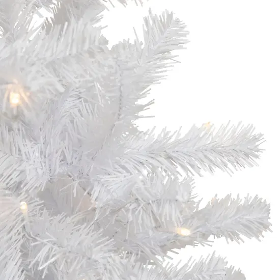 Northlight Pre-Lit Pencil White Georgian Pine Artificial Christmas Tree - 6.5' - Warm White LED Lights {4}