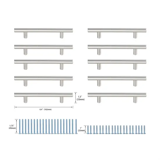 Quinn 4" Center to Center Brushed Nickel Bar Pull Multipack (set of 10) {6}