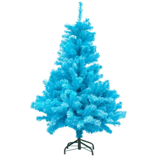 Northlight Full Pine Artificial Christmas Tree - 4' - Cerulean Blue - Unlit {1}