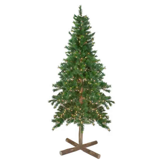 Northlight Pre-Lit Slim Alpine Artificial Christmas Tree - 6.5' - Clear Lights Green {1}