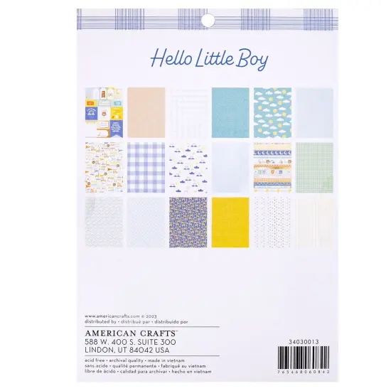 American Crafts Single-Sided Paper Pad 6"X8" 36/Pkg-Hello Little Boy {2}