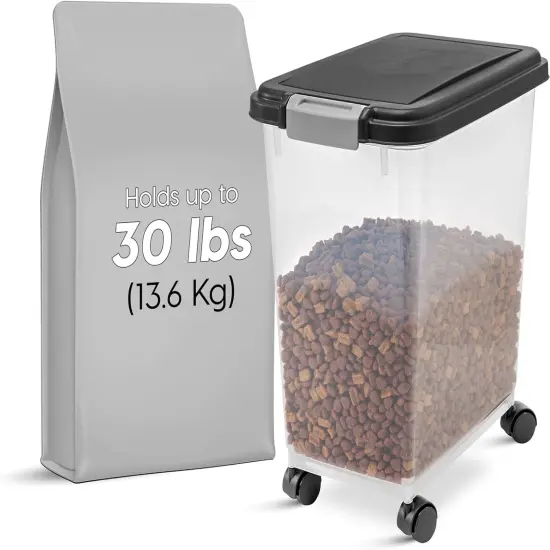 IRIS Airtight Pet Food Storage Containers with Attachable Casters {7}