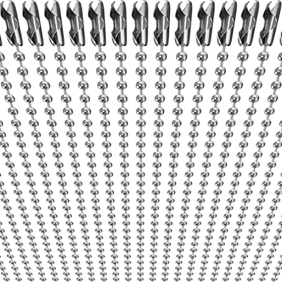 50 Pck Dog Tag Chain Ball Chain Necklace Bulk, Beaded Necklace Chains for Jewelry Making DIY Crafts, Military Blank Dog Tag Necklace for Men, Silver Nickel Plated Metal 24" Long 2.4mm Ball Bead Chain {2}