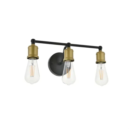 Serif 3 light brass and black Wall Sconce {5}