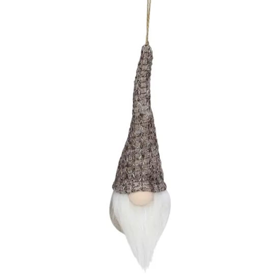 Northlight 8" Beige and White Hanging Gnome Christmas Ornament {3}