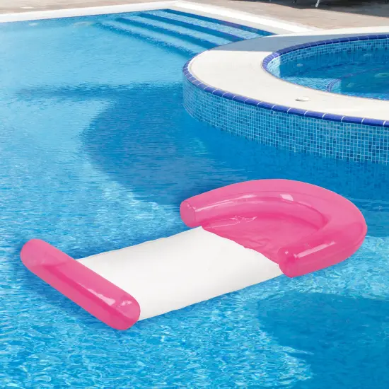 Northlight Inflatable Water Hammock Swimming Pool Lounger - 54.75" - Neon Pink {3}