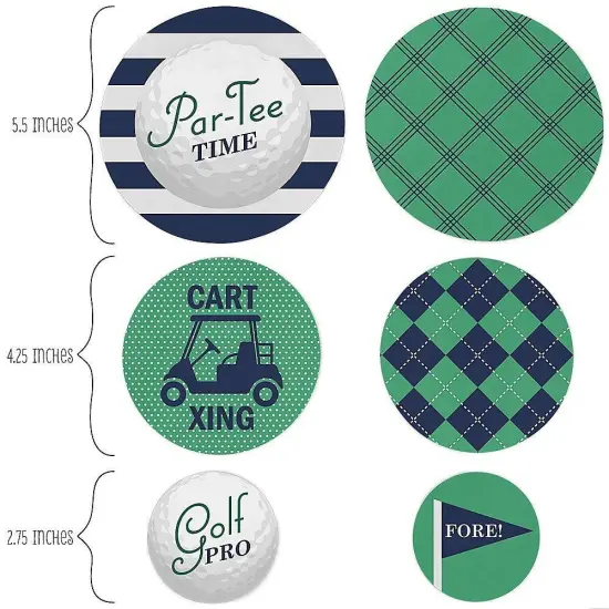 Big Dot of Happiness Par-Tee Time - Golf - Birthday or Retirement Party Giant Circle Confetti - Party Decorations - Large Confetti 27 Count {3}