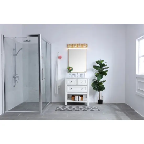 Ollie 4 light Brass and Clear Crystals wall sconce {2}