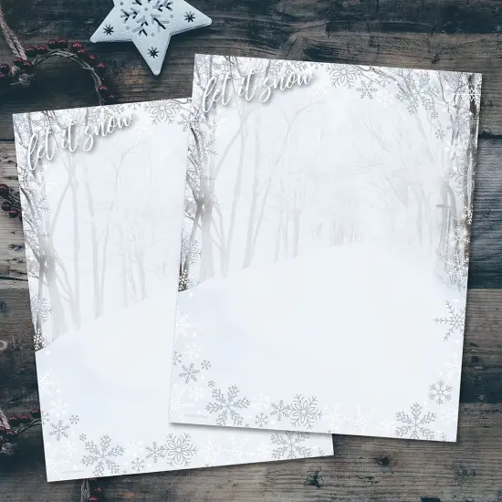 Great Papers! Let It Snow Holiday Letterhead, Invitations and Announcements, Printer Friendly, 8.5" x 11", 80 Pack {3}