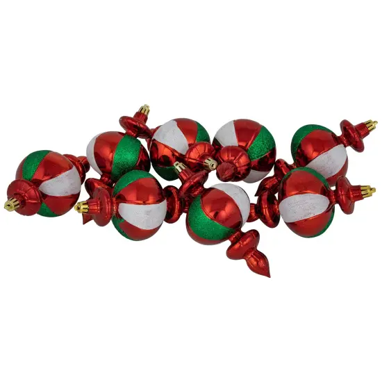 Northlight 8ct Traditional Colors Shatterproof Finial Christmas Ornaments, 6" Red {1}