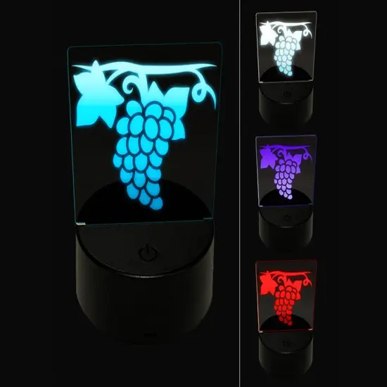 Grapes on the Vine 3D Illusion LED Night Light Sign Nightstand Desk Lamp {1}