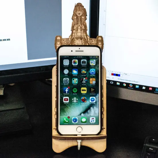 Phone Charging Station - Browncoats - Raw Wood {3}