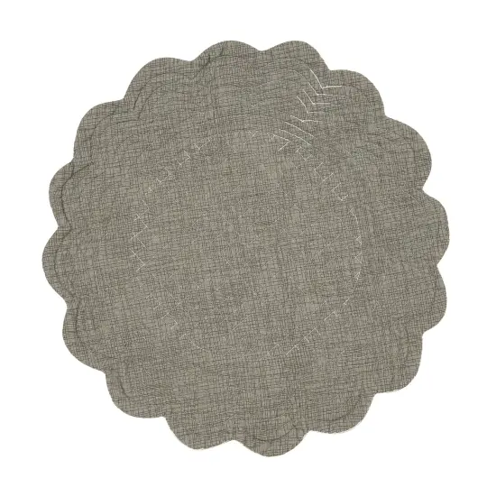 Henderson Hideaway Round Woven Reversible Rustic Winter Wilderness Placemats Set of 6, 17" {4}