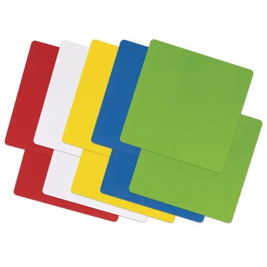 Self-Stick Dry Erase Squares, 5 Assorted Colors, 10" x 10", 10 Count {1}