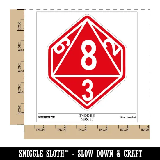 D8 8 Sided Gaming Gamer Dice Critical Role Waterproof Vinyl Phone Tablet Laptop Water Bottle Sticker Set - 5 Pack {1}