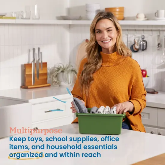 Scoop Front Storage Bins, Multipurpose Organization, 25-Pack Earthtone {3}