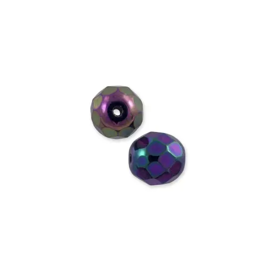 Czech Fire Polished Rounds 4mm Purple Iris (Package of 10) {1}