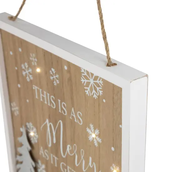 Northlight Lighted "This Is As Merry As It Gets" Christmas Wall Sign - 13.75" Brown {7}
