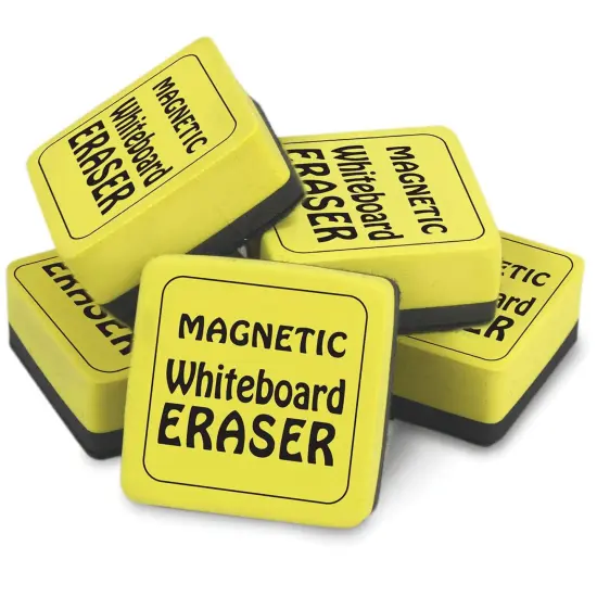 Magnetic Whiteboard Eraser, 2" x 2", Yellow, 12 Per Pack, 2 Packs {2}