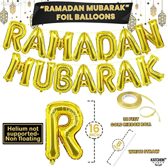 40 Pieces Ramadan Mubarak Balloons Set| Ramadan Balloon Decoration | Moon and Star Ramadan Decorations Balloon | Ramadan Mubarak Decorations | Eid Decorations for Home, Ramadan Balloons {2}
