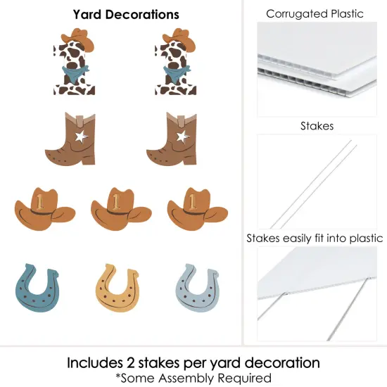 Big Dot of Happiness My First Rodeo - Outdoor Little Cowboy 1st Birthday Party Yard Decorations - 10 Piece {6}