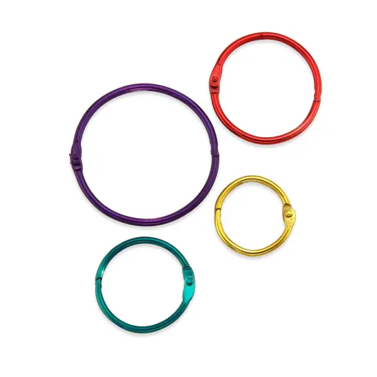 Assorted Metallic Book Rings, 36 Per Pack, 2 Packs {2}
