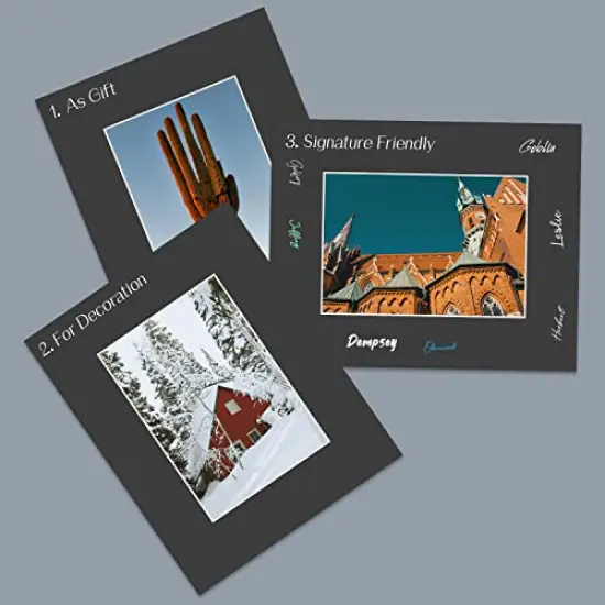 4 Ply Thickness 8x10 Photo Mat with 5x7 Opening, Signature Friendly - Great for Weddings, Baby Showers, Birthdays (Set of 10, Classic Black Color) {5}