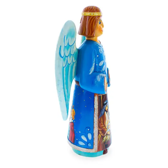 Nativity Scene Ukrainian Hand Carved Solid Wood Figurine 10 Inches {5}