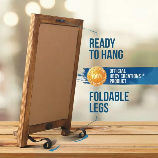HBCY Creations Hanging or Tabletop Chalkboard with Legs/Wedding Table Sign/Kitchen Countertop Memo Board {7}