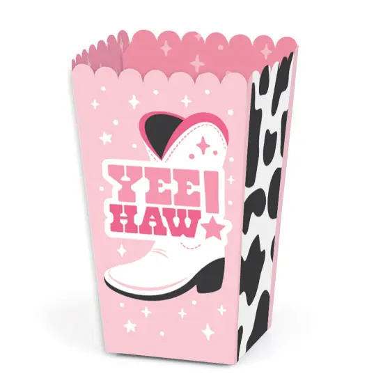 Big Dot of Happiness Rodeo Cowgirl - Pink Western Party Favor Popcorn Treat Boxes - Set of 12 {1}