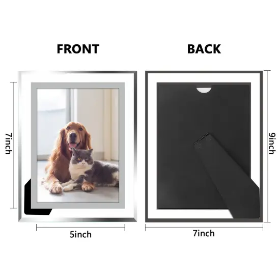 Vienrose 5x7 Picture Frame Set of 2, Glass Photo Frames Made of High Definition Real Glass Display Pictures Horizontal or Vertical for Table {6}