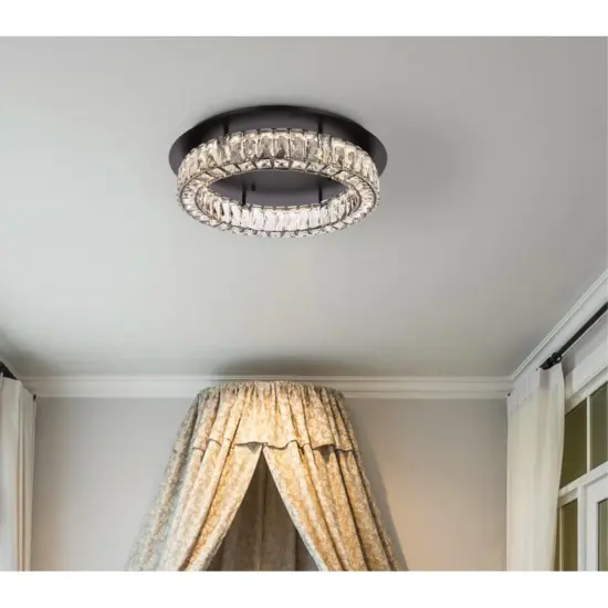 Monroe 22 inch LED Single flush mount in black {2}
