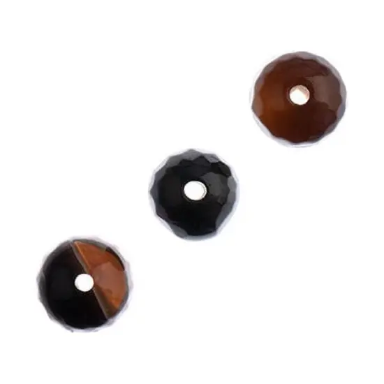 Earth's Jewel Semi-Precious 16" Tibetan Dzi Agate Facetted Striped Banded Pattern Multicolor, 8mm {2}