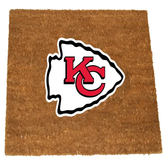 The Memory Company NFL Kansas City Chiefs Rectangular Coir Door Mat 29.5" x 19.5" Brown {1}