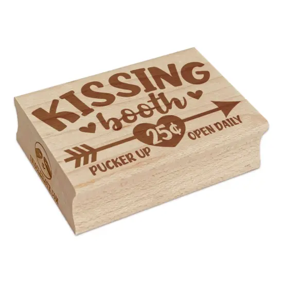 Kissing Booth Valentine's Day Rectangle Rubber Stamp for Stamping Crafting {7}