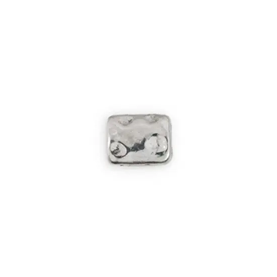 10x8mm Pewter Distressed Rectangle Bead (Package of 1) {1}