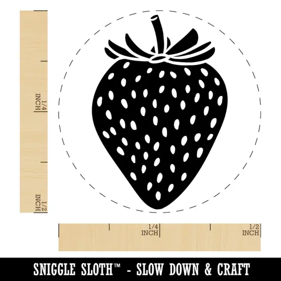 Strawberry Fruit Drawing Self-Inking Rubber Stamp for Stamping Crafting Planners Lime Green {1}