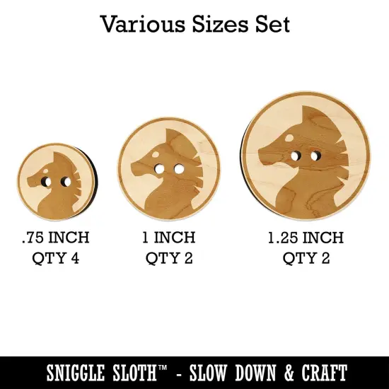 Chess Piece Black Knight Wood Buttons for Sewing Knitting Crochet DIY Craft {1}