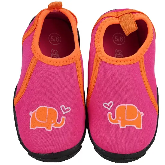 SwimWays Pink and Orange Children's Water-Resistant Swim Shoes - Size 5-6 {1}