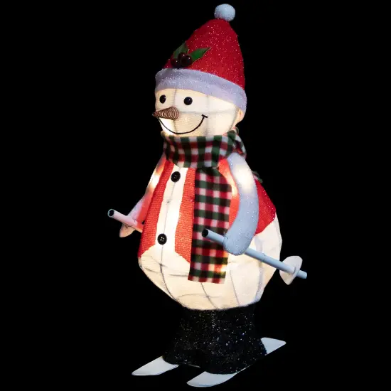 Northlight LED Lighted Animated Skiing Snowman Outdoor Christmas Figure - 24" White {4}