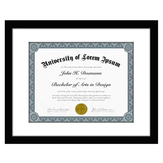 Americanflat 11x14 Diploma Frame - 8.5x11 with Mat or 11x14 without Mat - Certificate Frame for Displaying Documentation - Shatter Resistant Glass - Hanging Hardware {1}