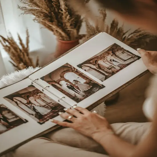 Wooden Memory Photo Album, Christmas Gift, Custom Photo Book, Scrapbook Album, Wedding Photo Book {4}