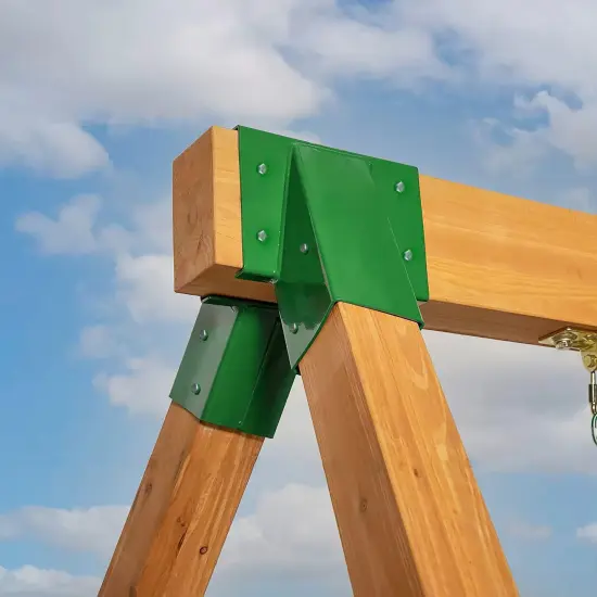 Heavy-Duty Durable and Rust Resistant Steel Swing Brackets for Backyard Playground Set Wooden Swing - Includes Mounting Hardware for Easy DIY Installation, Green {4}