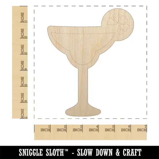 Margarita Cocktail with Lime Unfinished Wood Shape Piece Cutout for DIY Craft Projects {1}
