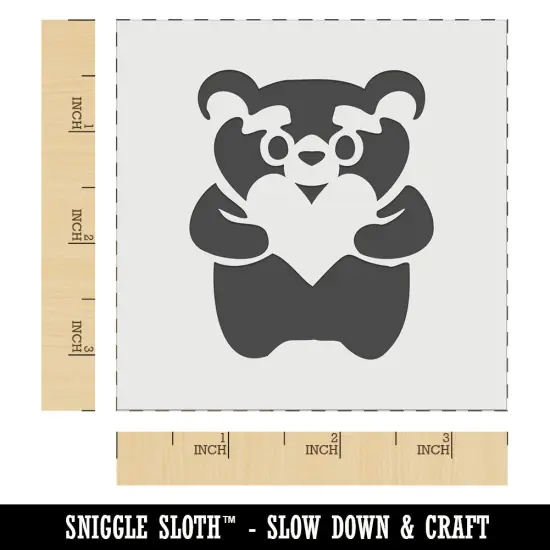 Cautious Bear with Heart in Hands Wall Cookie DIY Craft Reusable Stencil {5}