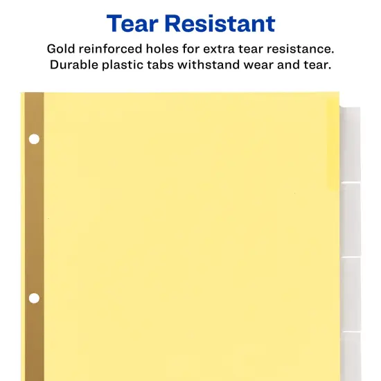 Avery 5 Tab Binder Dividers, Insertable Clear Big Tabs, 1 Set Pack, 10 Packs, 10 Sets Total (11110) {5}