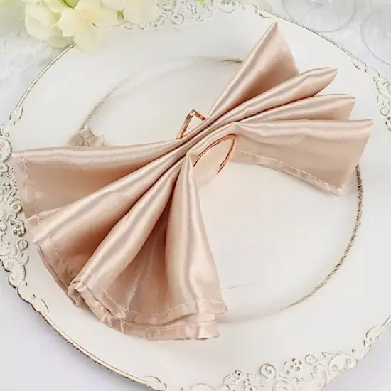 4 Gold Circle Triangle Geometric Metal Napkin Rings {4}