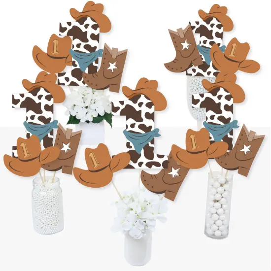 Big Dot of Happiness My First Rodeo - Little Cowboy 1st Birthday Party Centerpiece Sticks - Table Toppers - Set of 15 {3}
